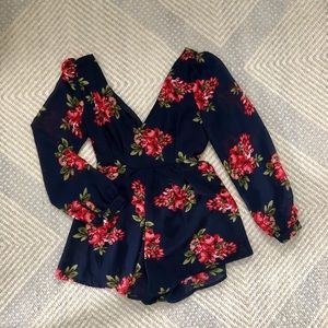 Floral Long-Sleeve Romper